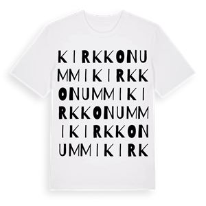 Kirkkonummi ordlek t-shirt – ekologisk bomull t-shirt från Pinshirt