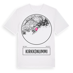 Kirkkonummi t-shirt – ekologisk bomull t-shirt från Pinshirt