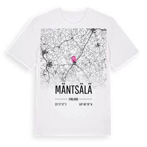 Mäntsälä karta t-shirt – ekologisk bomull t-shirt från Pinshirt