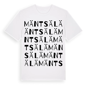 Mäntsälä ordlek t-shirt – ekologisk bomull t-shirt från Pinshirt