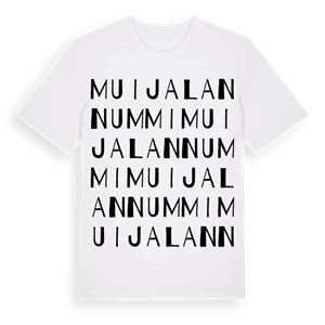 Muijalannummi ordlek t-shirt – ekologisk bomull t-shirt från Pinshirt