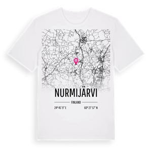 Nurmijärvi karta t-shirt – ekologisk bomull t-shirt från Pinshirt