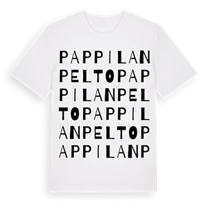 Pappilanpelto ordlek t-shirt – ekologisk bomull t-shirt från Pinshirt