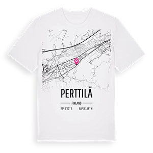 Perttilä karta t-shirt – ekologisk bomull t-shirt från Pinshirt