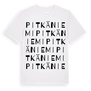 Pitkäniemi ordlek t-shirt – ekologisk bomull t-shirt från Pinshirt