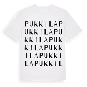 Pukkila ordlek t-shirt – ekologisk bomull t-shirt från Pinshirt