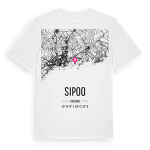Sipoo karta t-shirt – ekologisk bomull t-shirt från Pinshirt
