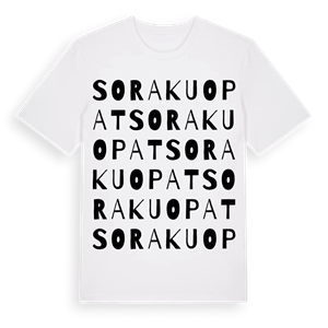 Sorakuopat ordlek t-shirt – ekologisk bomull t-shirt från Pinshirt