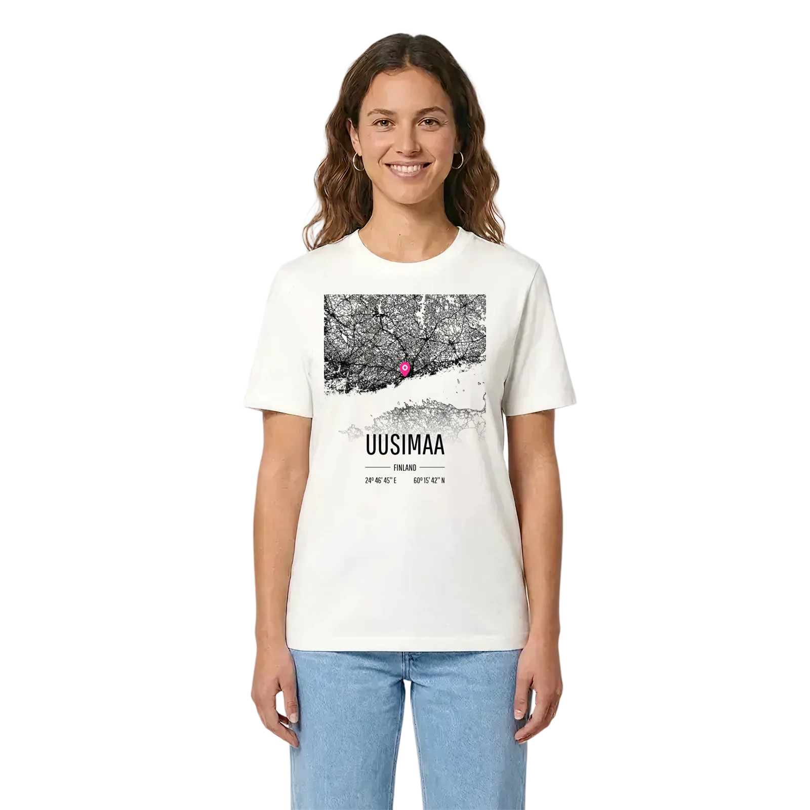 Uusimaa karta t-shirt – White, i miljö