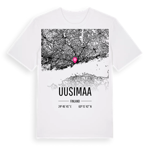 Uusimaa karta t-shirt – ekologisk bomull t-shirt från Pinshirt
