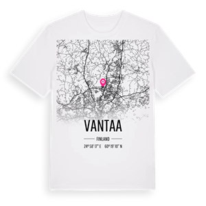 Vantaa karta t-shirt – ekologisk bomull t-shirt från Pinshirt