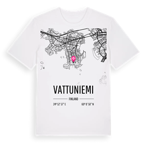 Vattuniemi karta t-shirt – ekologisk bomull t-shirt från Pinshirt
