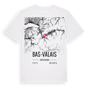 Bas-Valais karta t-shirt – ekologisk bomull t-shirt från Pinshirt