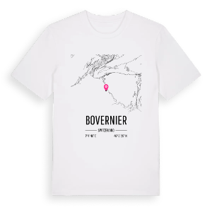 Bovernier karta t-shirt – ekologisk bomull t-shirt från Pinshirt