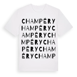 Champéry ordlek t-shirt – ekologisk bomull t-shirt från Pinshirt