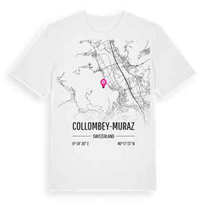 Collombey-Muraz karta t-shirt – ekologisk bomull t-shirt från Pinshirt