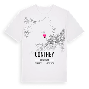 Conthey karta t-shirt – ekologisk bomull t-shirt från Pinshirt