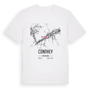 Conthey karta t-shirt – ekologisk bomull t-shirt från Pinshirt