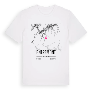 Entremont karta t-shirt – ekologisk bomull t-shirt från Pinshirt