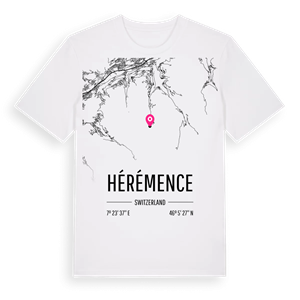 Hérémence karta t-shirt – ekologisk bomull t-shirt från Pinshirt