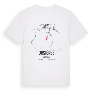 Orsières karta t-shirt – ekologisk bomull t-shirt från Pinshirt