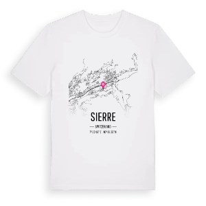 Sierre karta t-shirt – ekologisk bomull t-shirt från Pinshirt
