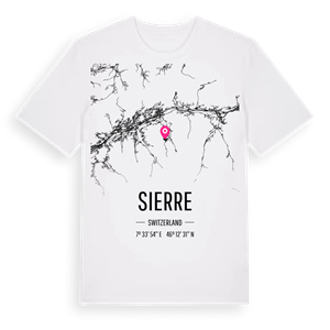 Sierre karta t-shirt – ekologisk bomull t-shirt från Pinshirt