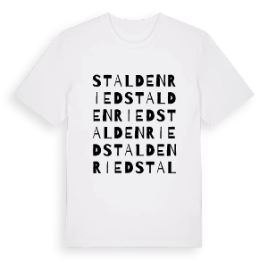Staldenried ordlek t-shirt – ekologisk bomull t-shirt från Pinshirt