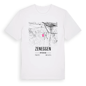 Zeneggen karta t-shirt – ekologisk bomull t-shirt från Pinshirt