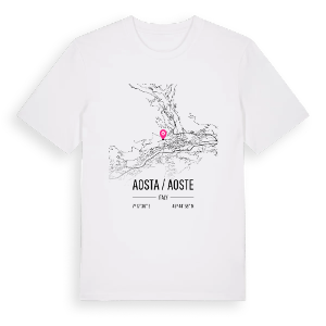 Aosta / Aoste karta t-shirt – ekologisk bomull t-shirt från Pinshirt