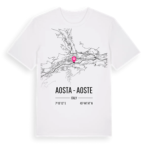 Aosta - Aoste karta t-shirt – ekologisk bomull t-shirt från Pinshirt