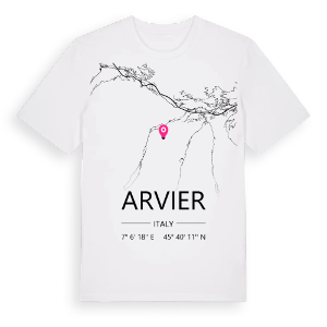 Arvier karta t-shirt – ekologisk bomull t-shirt från Pinshirt