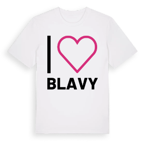 Jag älskar Blavy t-shirt stort tryck – ekologisk bomull t-shirt från Pinshirt