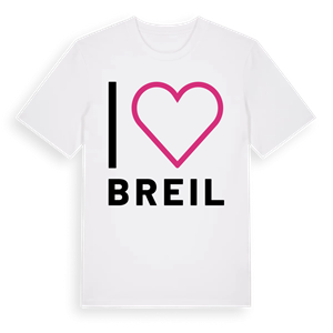 Jag älskar Breil t-shirt stort tryck – ekologisk bomull t-shirt från Pinshirt