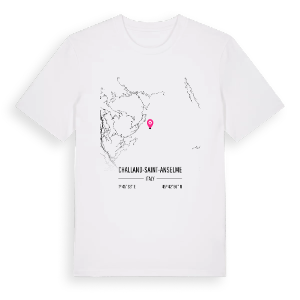 Challand-Saint-Anselme karta t-shirt – ekologisk bomull t-shirt från Pinshirt