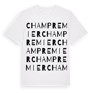 Champremier ordlek t-shirt – ekologisk bomull t-shirt från Pinshirt