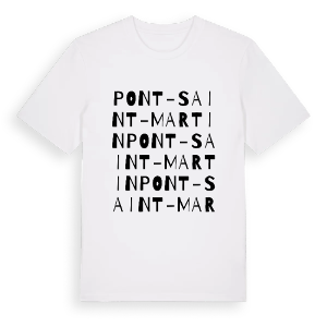 Pont-Saint-Martin ordlek t-shirt – ekologisk bomull t-shirt från Pinshirt