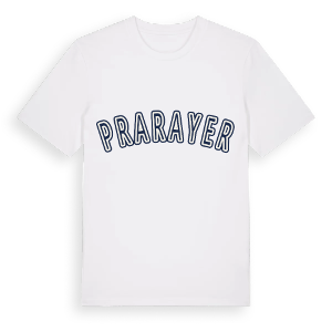Prarayer college t-shirt – ekologisk bomull t-shirt från Pinshirt