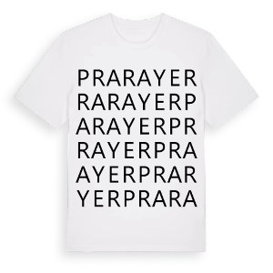Prarayer ordlek t-shirt – ekologisk bomull t-shirt från Pinshirt