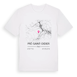 Pré-Saint-Didier karta t-shirt – ekologisk bomull t-shirt från Pinshirt