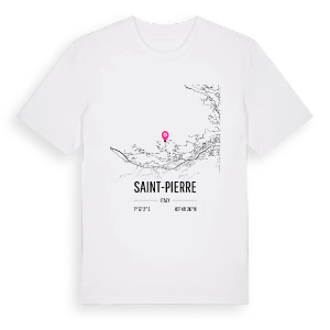 Saint-Pierre karta t-shirt – ekologisk bomull t-shirt från Pinshirt