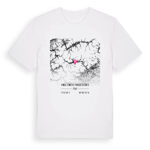 Valle d'Aosta / Vallée d'Aoste karta t-shirt – ekologisk bomull t-shirt från Pinshirt