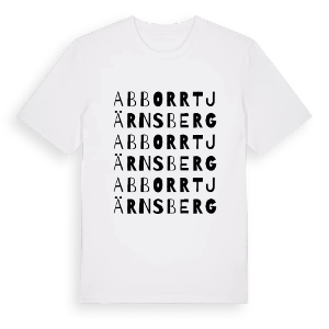 Abborrtjärnsberg ordlek t-shirt – ekologisk bomull t-shirt från PinShirt