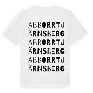 Abborrtjärnsberg ordlek t-shirt – ekologisk bomull t-shirt från Pinshirt