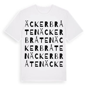 Äckerbråten ordlek t-shirt – ekologisk bomull t-shirt från Pinshirt