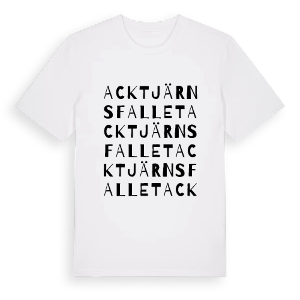 Acktjärnsfallet ordlek t-shirt – ekologisk bomull t-shirt från PinShirt