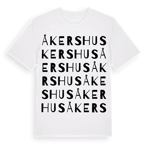 Åkershus ordlek t-shirt – ekologisk bomull t-shirt från PinShirt