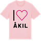 Pink Cotton t-shirt med Jag älskar Åkil t-shirt stort tryck