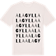 Vintage White t-shirt med Alagylla ordlek t-shirt