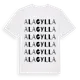 White t-shirt med Alagylla ordlek t-shirt